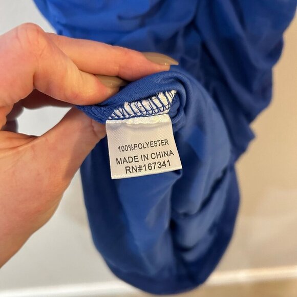 NWT Hello Molly Late Night Music Mini Dress Blue Ruched Sleeveless Size 4 - Picture 6 of 7